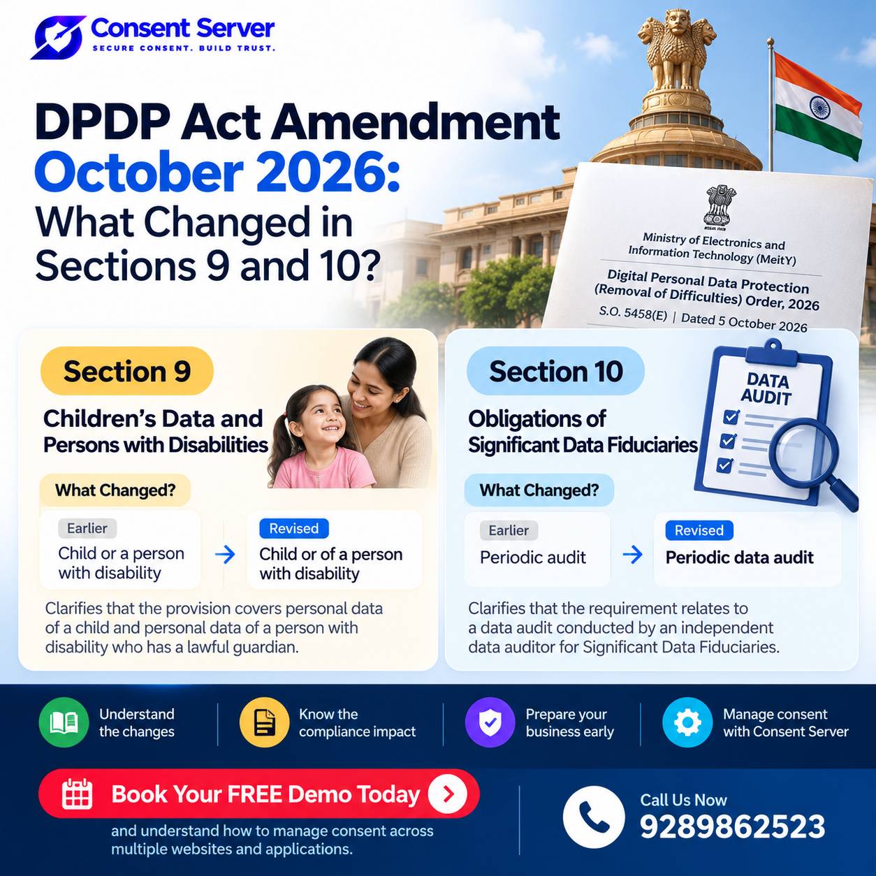DPDP Act Amendment October 2026 Sections 9 and 10 Explained